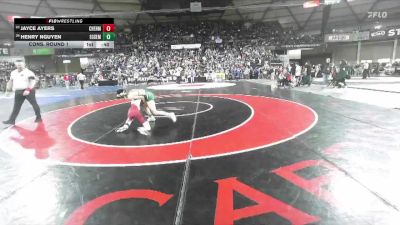 Boys 2A 106 lbs Cons. Round 1 - JAYCE AYERS, W. F. West vs Henry Nguyen, Evergreen (Seattle)