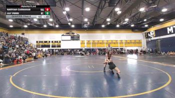 106 lbs Quarterfinal - Naryiah Carnahan, Valley HS vs Lily Perri, Mt. Lebanon