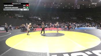 3A Boys 126 lbs Champ. Round 1 - Braxton Henager, Harrisburg Boys vs Dane Strunk, Sutherlin Boys