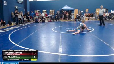 90 lbs Quarterfinal - Colby Adams, Lakeland Wrestling Club vs Grayson Harwood, All In Wrestling Academy