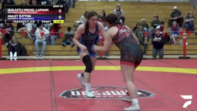 160 lbs Semifinal - Hailey Sutton, University Of Providence vs Quilaztli Miguel-Lapham, Southern Oregon University