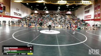 120 lbs Champ. Round 1 - Ryker Frongner, Evanston vs Tanner Hansen, Lyman