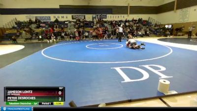 157 lbs Quarterfinal - Jameson Lontz, Mt. Spokane vs Peter Desroches, Riverside