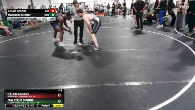215 lbs Placement (4 Team) - Caleb Gaskin, Reverence United Black vs Malcolm Burris, Storm Wrestling Center A