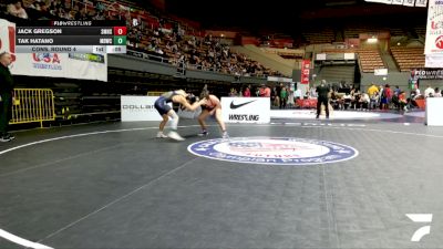 Junior Boys - 138 lbs Cons. Round 4 - Jack Gregson, San Marino High School Wrestling vs Tak Hatano, Mad Dawg Wrestling Club