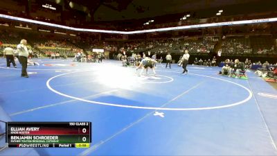 150 Class 2 lbs Cons. Round 2 - Benjamin Schroeder, Father Tolton Regional Catholic vs Elijah Avery, Knob Noster