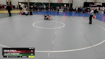 133-139 lbs Quarterfinal - Lillian Hagemann, Elkhorn Valley Wrestling Club vs Khloe Padilla, Smith County Wrestling Club