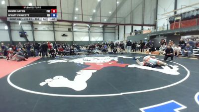 U16 FK - 150 lbs Cons. Round 2 - David Hayes, Shelton Wrestling Club vs Wyatt Fawcett, Pioneer Grappling Academy