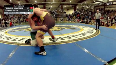 190 lbs Semifinal - Dominic Piazza, Virgin Valley vs Emiliano De La Torre, Sparks