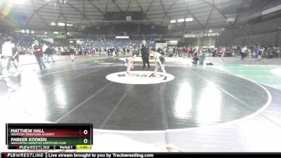 96 lbs 5th Place Match - Matthew Hall, Whatcom Wrestling Academy vs Parker Kooken, Anacortes Hawkeyes Wrestling Club