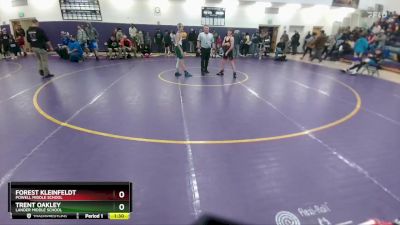 110 lbs Cons. Round 1 - Trent Oakley, Lander Middle School vs Forest Kleinfeldt, Powell Middle School