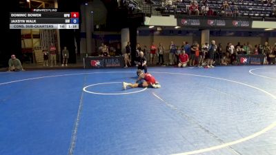 74 lbs Cons. Sub-quarters - Dominic Bowen, Michigan Premier WC vs Jaxsyn Walk, Immortal Athletics WC