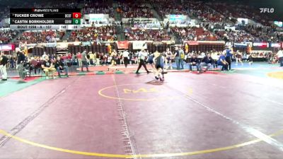 A - 157 lbs Cons. Round 2 - Tucker Crowe, Beaverhead Co. (Dillon) / Twin Bridges / Sheridan vs Castin Borkholder, Corvallis