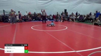 44 lbs Semifinal - Jayce Barton, Snow Shoe vs Luke Rehak, Pittsburgh