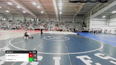 95 lbs Rr Rnd 2 - James Williams, Upstate Uprising White vs Dawson Boyd, Midwest Monsters