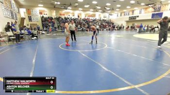 138 lbs Champ. Round 1 - Matthew Walworth, Calvary Chapel (Downey) vs Ashton Belcher, Nordoff