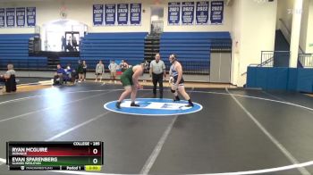 285 lbs Champ. Round 1 - Evan Sparenberg, Illinois Wesleyan vs Ryan McGuire, Dubuque