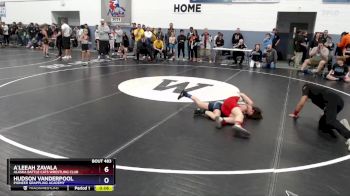 102 lbs Cons. Round 3 - A`leeah Zavala, Alaska Battle Cats Wrestling Club vs Hudson Vanderpool, Pioneer Grappling Academy