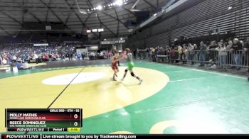 92 lbs Quarterfinal - Molly Mathis, Moses Lake Wrestling Club vs Reece Dominguez, Oak Harbor Wrestling Club