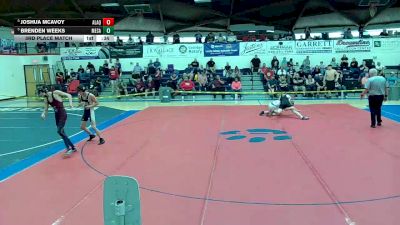 159 lbs 3rd Place Match - Brenden Weeks, Mesa vs Joshua McAvoy, American Leadership Academy - QC