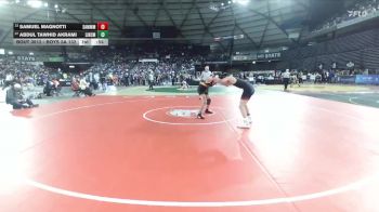 Boys 3A 132 lbs Cons. Round 3 - Samuel Magnotti, Sammamish vs Abdul Tawhid Akrami, Lincoln (Tacoma)