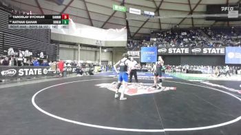 Boys 3A 157 lbs 5th Place Match - Nathan Gahan, Sedro-Woolley vs Yaroslav Bychkar, Sammamish