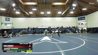 285 lbs 1st Place Match - Andrew Mannion, Menlo NCWA vs Sam Pereira, Simon Fraser (B.C.)