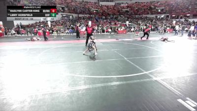 55 lbs Cons. Round 3 - Libby Horsfield, Cuba City/RT Elite vs Raelynn Carter-King, Brown Deer Jr Falcons Wrestling Club