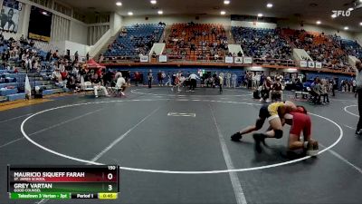 150 lbs Cons. Round 4 - Mauricio Siqueff Farah, St. James School vs Grey Vartan, Good Counsel