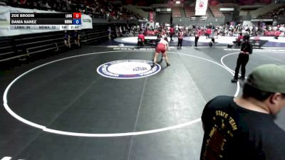 207 lbs Zoe Brodin, LAWA - Los Angles Wrestling Association vs Dania Nanez, MDWA - Mount Diablo Wrestling Association