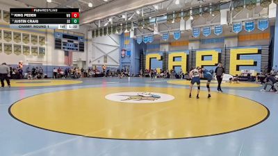 144 lbs Champ. Round 1 - Justin Craig, Sussex Central H S vs King Peden, Woodbridge H S