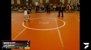 44 lbs Quarterfinals (8 Team) - Zane Enriquez, Ninja Killer vs Weston Olvera, Ares Black