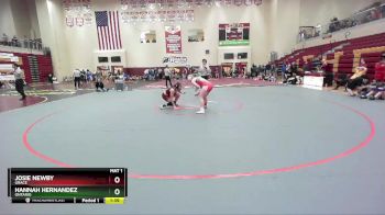 132 lbs Quarterfinal - Hannah Hernandez, Ontario vs Josie Newby, Grace