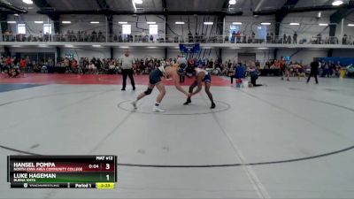 Silver 157 lbs Cons. Round 1 - Hansel Pompa, North Iowa Area Community College vs Luke Hageman, Buena Vista