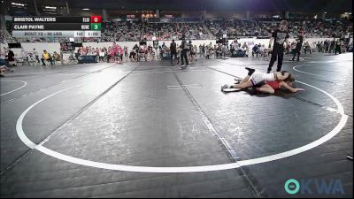 98 lbs Quarterfinal - Bristol Walters, Elgin Wrestling vs Clair Payne, Runestone