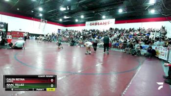 132 lbs Champ. Round 1 - Calen Reyna, Servite vs Isaac Tellez, Victor Valley