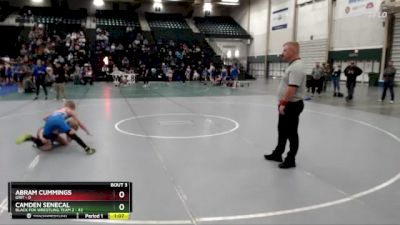 90 lbs Round 1 (8 Team) - Abram Cummings, GRIT vs Camden Senecal, Black Fox Wrestling Team 2