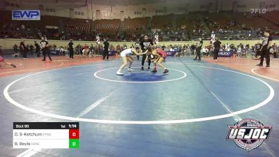 90 lbs 3rd Place - Onesty Simmons-Ketchum, El Paso Wildcats vs Brekyn Boyle, Honey Badgers Wrestling Club