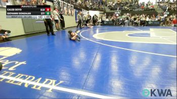 55 lbs Quarterfinal - Caleb Boyd, Harrah Little League Wrestling vs Giovanni Gonzales, Standfast
