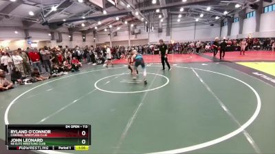 113 lbs Champ. Round 2 - Ryland O`Connor, Cardinal Wrestling Club vs John Leonard, NB Elite Wrestling Club