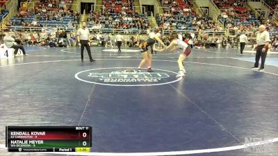 130 lbs Placement Matches - Kendall Kovar, E2-Carrington vs Natalie Meyer, W4-Dickinson