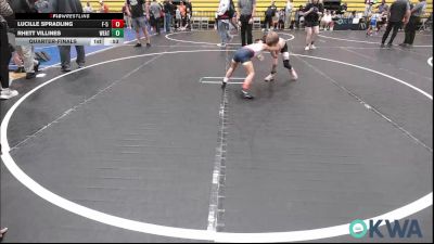 60 lbs Quarterfinal - Lucille Spradling, F-5 Grappling vs Rhett Villines, Weatherford Youth Wrestling