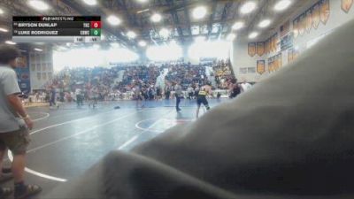 132 lbs Cons. Round 3 - Bryson Dunlap, Lake City Wrestling Club vs Luke Rodriguez, Lincoln High School