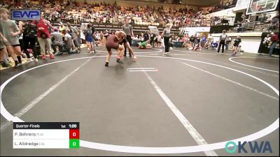 132 lbs Quarterfinal - Lane Alldredge, Elgin Wrestling vs Paxton Behrens, Plainview Youth Wrestling Club