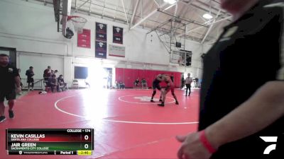 174 lbs Cons. Round 1 - Kevin Casillas, Santa Ana College vs Jair Green, Sacramento City College