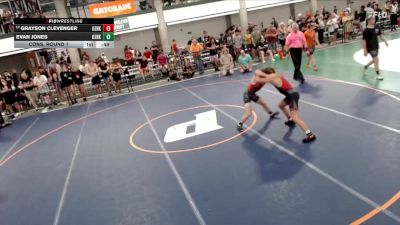 117-130 lbs Cons. Round 1 - Grayson Clevenger, Ozark Wrestling Club vs Evan Jones, Big Game Wrestling