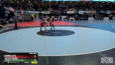 145 lbs Cons. Semi - Wesley Niegel, Student Wrestling Development Program vs Corbin Lutz, Wasilla High School