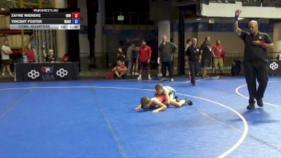 75 lbs Cons. Quarters - Zayne Wieneke, Greater Heights Wrestling vs Vincent Foster, Mat Assassins
