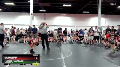 52 lbs Round 5 (6 Team) - Matheo Maliarakis, Savage WA vs Major Greer, Quaker Nation