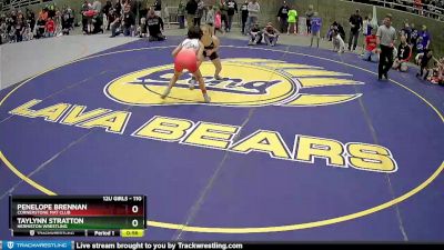 110 lbs Round 3 - Penelope Brennan, Cornerstone Mat Club vs Taylynn Stratton, Hermiston Wrestling